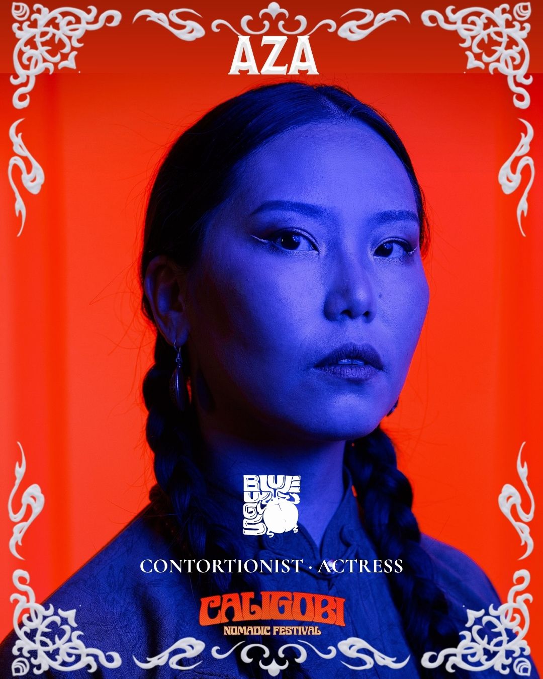 Portrait card of Aza, contortionist and actress